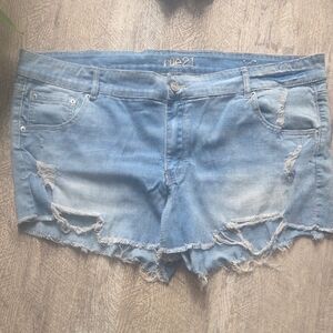 Rue21 Women's Light Blue Ripped Jean Shorts